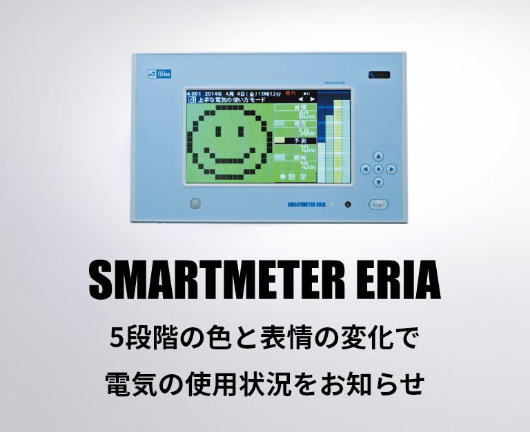 SMARTMETER ERIA 5段階の色と表情の変化で電気の使用状況をお知らせ