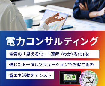 電力コンサルティング 電気の「見える化」「理解（わか）る化」を通じたトータルソリューションでお客さまの省エネ活動をアシスト